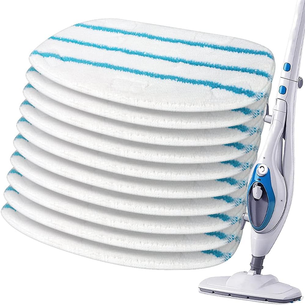 10 Pack Replacement Steam Mop Pads Compatible with PurSteam ThermaPro 10-in-1 Steam Mop Washable Reusable Pads
