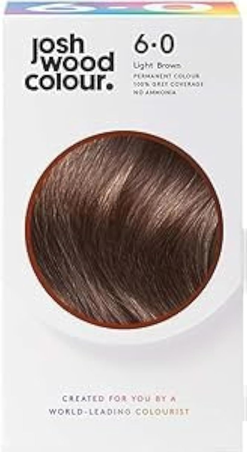 Josh Wood Permanent Colour 6.0 (Light Brown) Celebrity-approved ammonia-free - Leaves hair super shiny and hydrated with 100% grey coverage - Natural-looking and Vegan