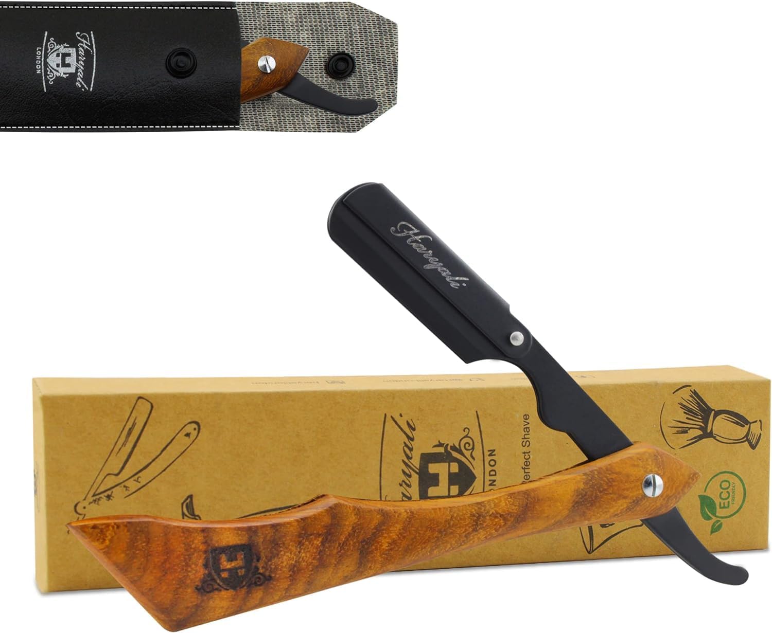 Professional Cut Throat Razor Kit for Men - Barber Grade Single Edge Blade Straight Razor - Premium Choice Mens Razors for Shaving - Essential Cutthroat Barber razor for Hair/Beard Enthusiasts