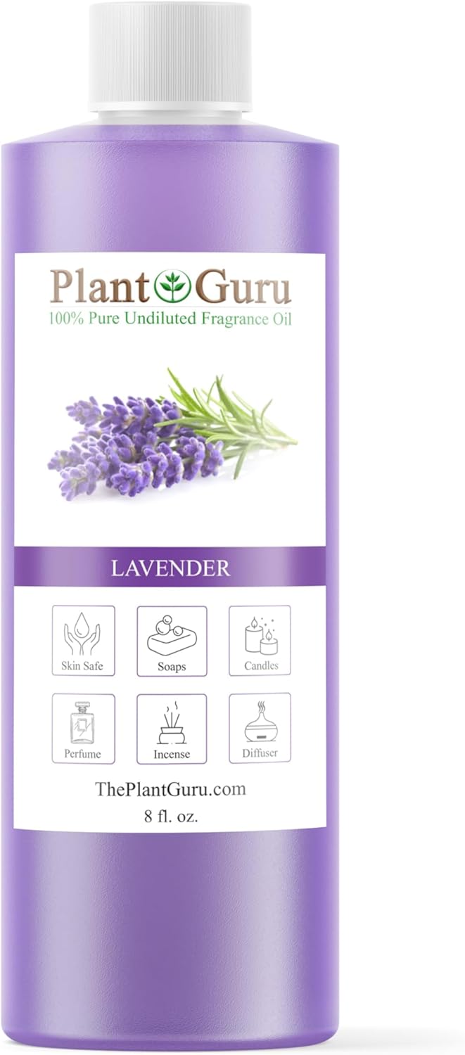 Lavender Fragrance Oil 8 fl. oz. Scented Oil for DIY Soap Making, Candles, Bath Bombs, Body Butters. Used in Aromatherapy Diffusers, Burners and Warmers. Great Addition to Lotions and Creams.