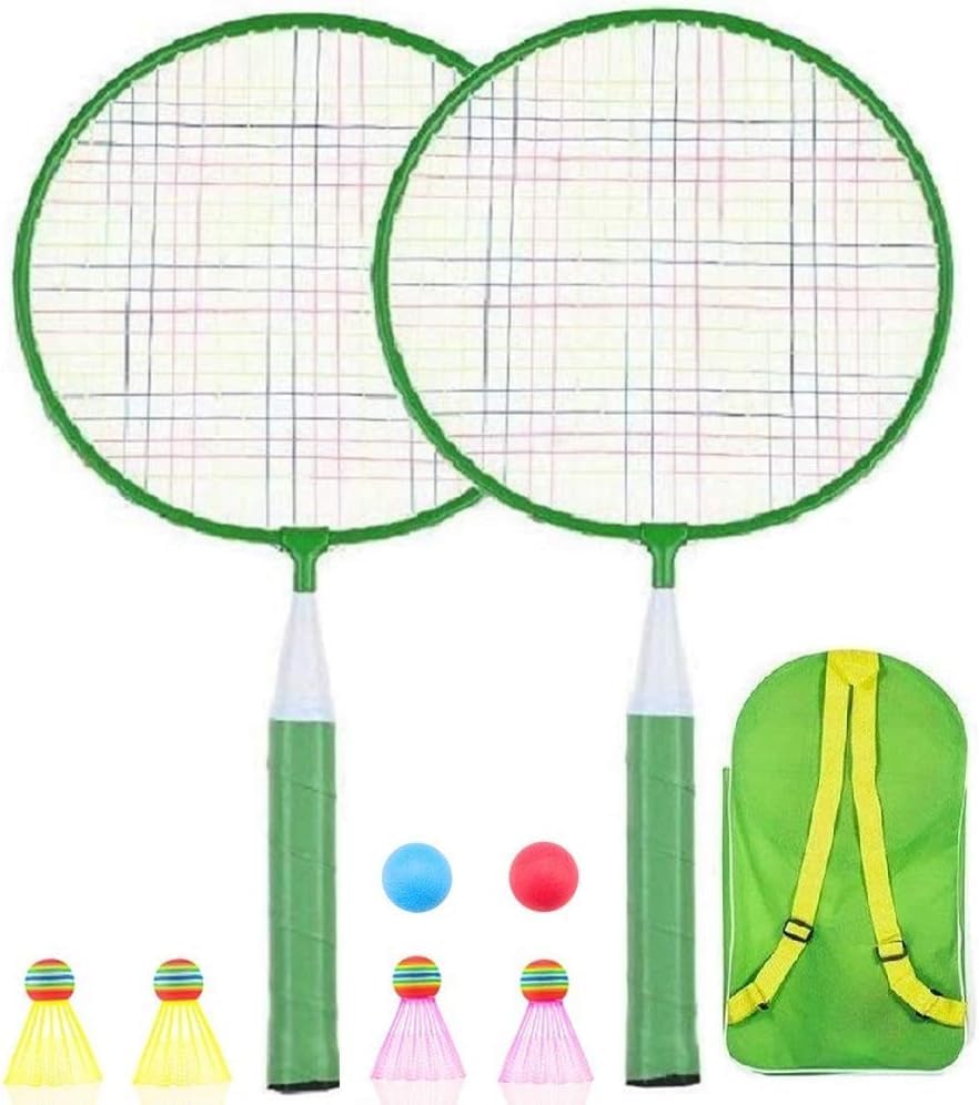 Badminton Racket for Children 1 Pair, Nylon Alloy Durable Badminton Racquet Set for Kids Indoor/Outdoor Sport Game(Including 4 Badminton and 2 Table Tennis)