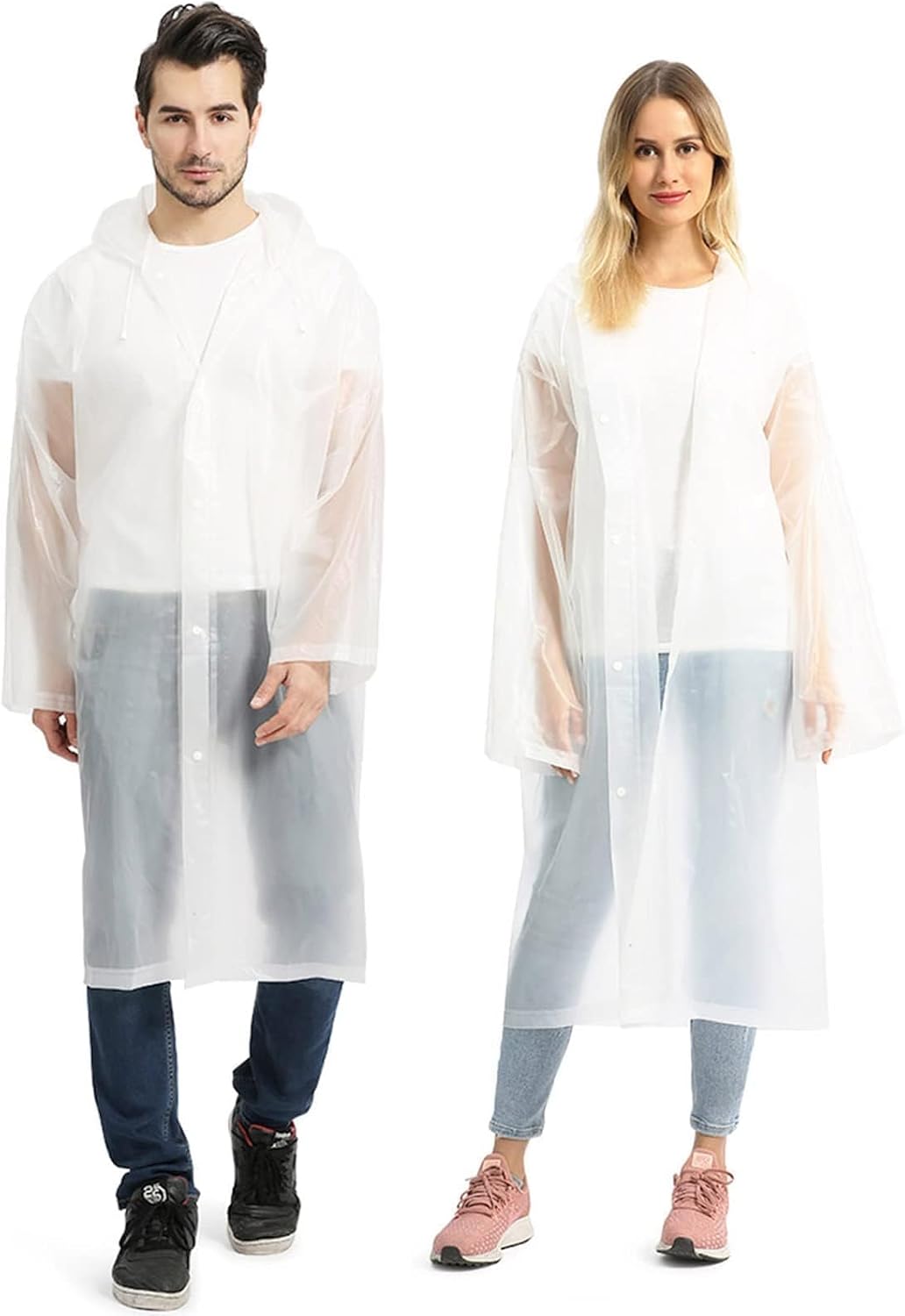 Opret Portable EVA Rain Ponchos with Hoods 2 Pack for Adults
