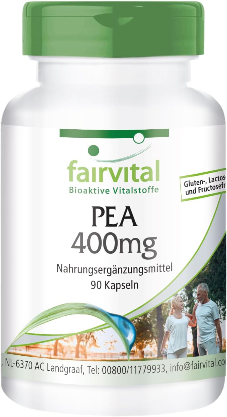 Fairvital | Pea 400 mg - 90 Capsules Palmitoylethanolamide - for 3 Months - Quality Tested and Safely dosed - 100% Vegan - Made in Germany