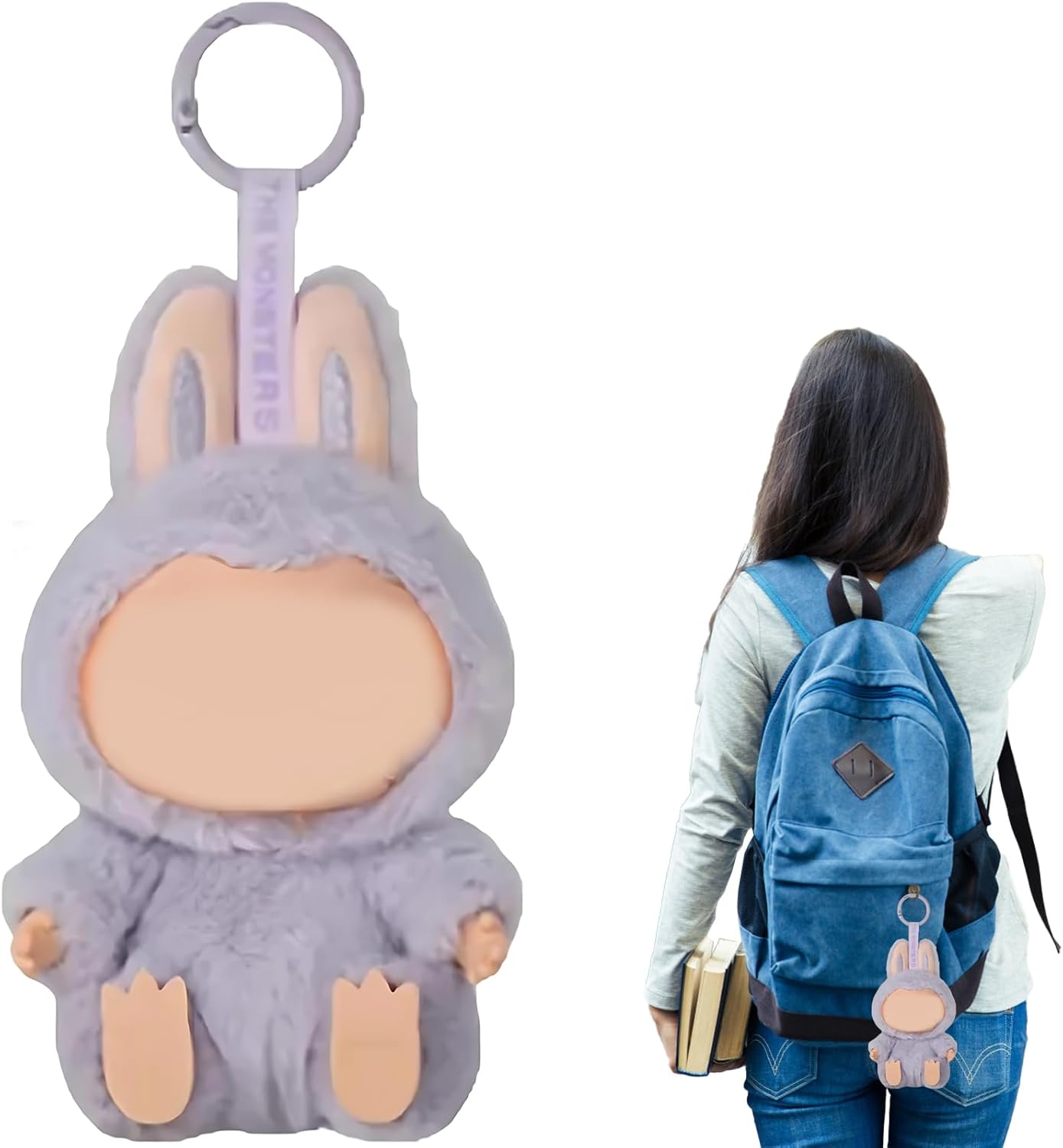 Plush Keychain, Keychain, Cute and Collectible Plush Doll, 6.69in Doll Keyring, Toy Keys for Home Decor Party Gifts Desk Accessories Car Decor Gifts for Family and Friends (Purple)
