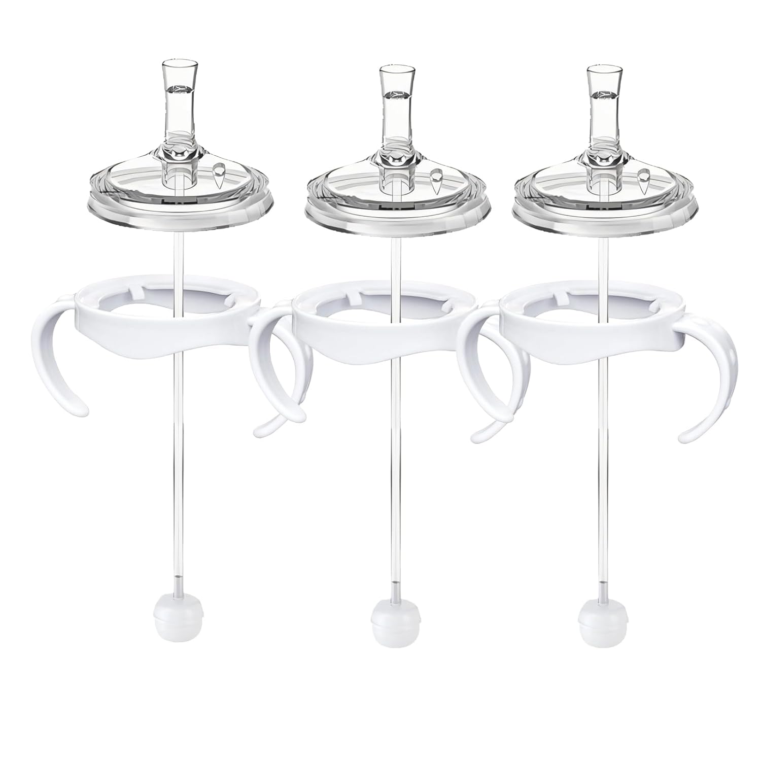 Sippy Cup Conversion Kit for Philips Avent Natural Baby Bottles, Soft Straw top and Weighted Sippy Cup Transition Kit with Handles for Kids, Pack of 3