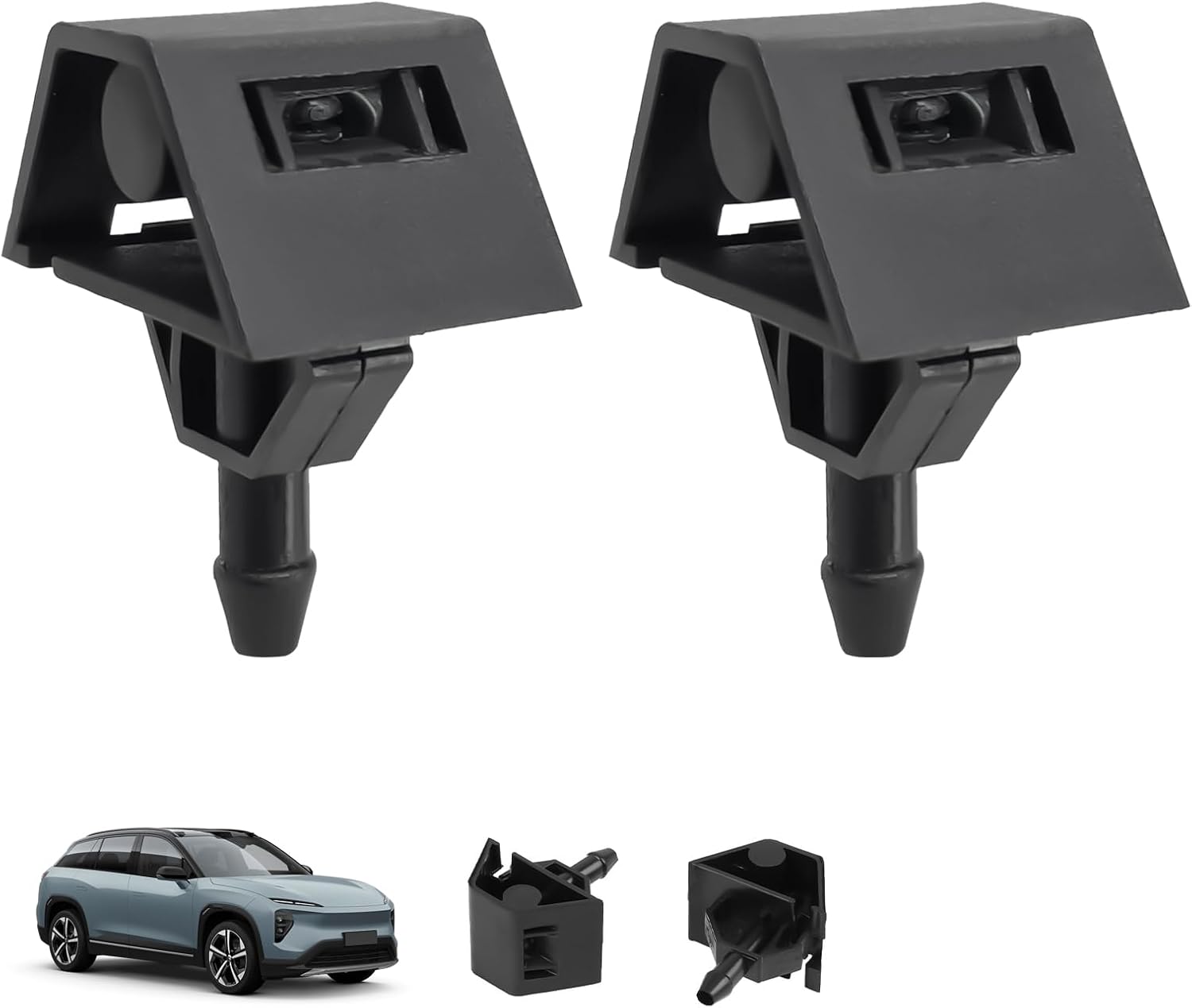 2 Pcs Windscreen Washer Nozzles for Nissan Qashqai J10 J11 2007-2018, Wiper Washer Spray Jet with OEM Fit Direct Replacement - Replaces 28932JD000 289306MA0A, Easy Install, Durable, Adjustable