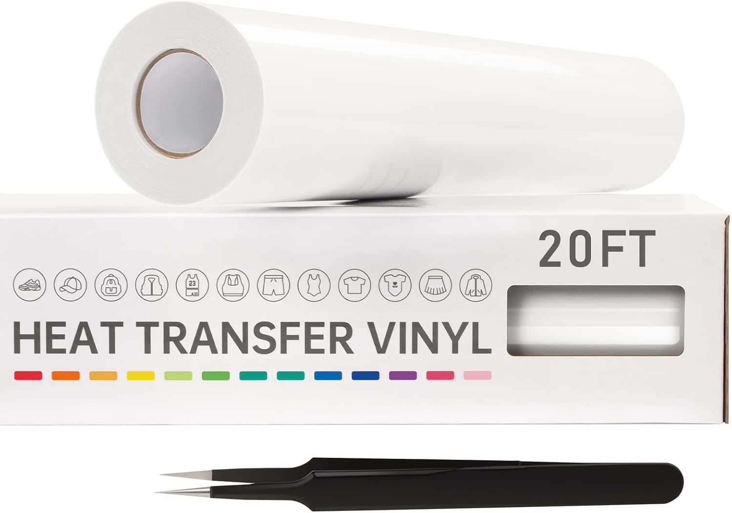 Heat Transfer Vinyl, White, 12" x 20ft