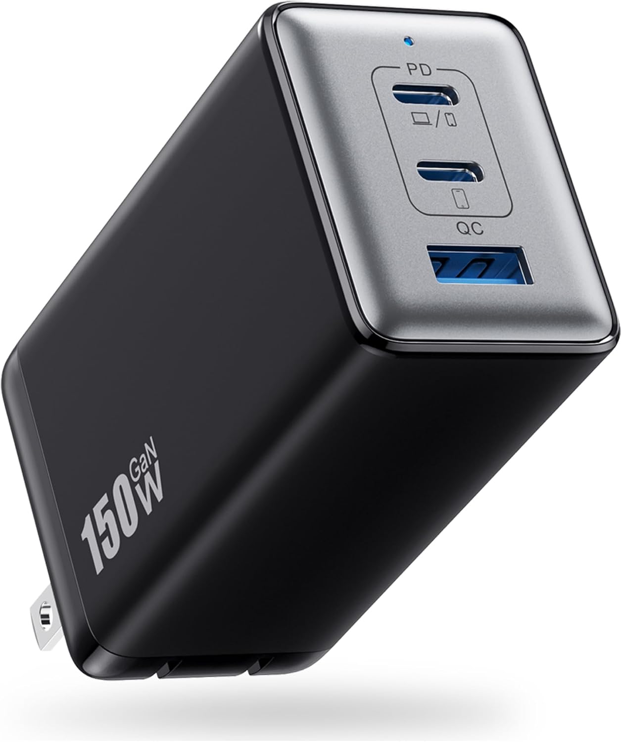 150W USB C Charger Block,GaN III Compact Foldable Wall Charger 3 Port Fast Charging Station,PD QC PPS Portable USB C Hub 100W Laptop Adapter for MacBook Pro/Air,iPad,iPhone 16/Pro,Galaxy S24,Dell etc