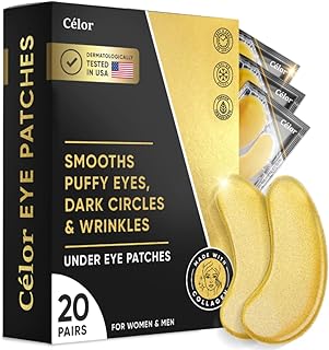 Under Eye Patches (20 Pairs) - Eye Patches For Puffy Eyes And Dark Circles - Under Eye Mask For Beauty & Personal Care - Under Eye Mask Amino Acid & Collagen For Dark Circles And Puffiness by Celor