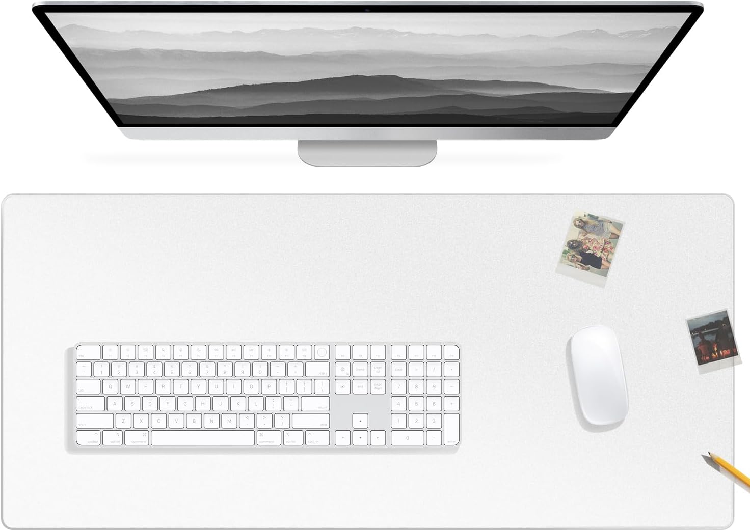 Aothia Clear Desk Blotter Mat - 32x16 inch Transparent Desk Cover for Computer Keyboard, Mouse, and Desk Protection, Large Frosted Computer Blotter Mouse Pad for Office and Home(Clear)