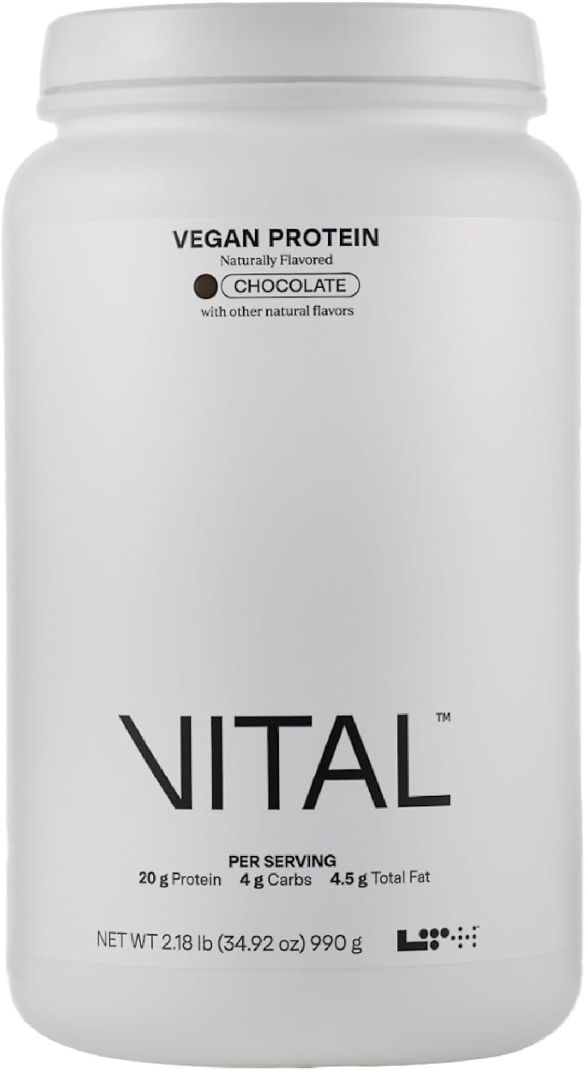 LTH Vital Vegan Protein - Trusted by Life Time fitness Members - Plant-Based Protein Powder - Made from Pea Protein - Supports a Healthy Immune System - Gluten Free & Soy Free - Chocolate, 30 Servings