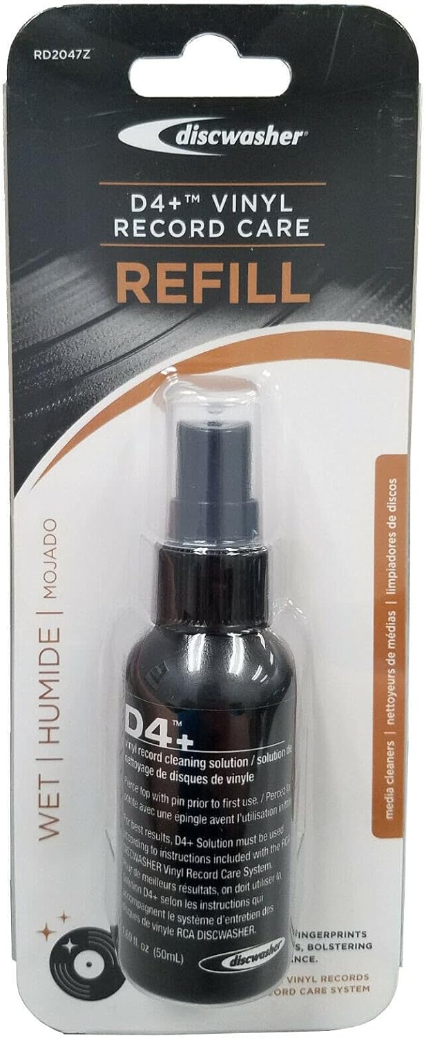 Discwasher RD2047Z D4+ Vinyl Record Care Refill For use with RD1007Z Vinyl Record Care System; 1.69 fl. oz (50mL) Capacity; Remove Dust, Dirt and Fingerprints From Vinyl Records