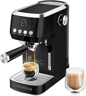 CASABREWS Espresso Machine 20 Bar, Professional Espresso Coffee Machine with Steam Milk Frother, Coffee Maker Cappuccino Latte Machine with 49oz Removable Water Tank, Black