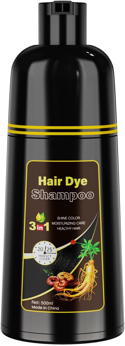 Dark Brown Hair Dye Shampoo for Women and Men.500ml