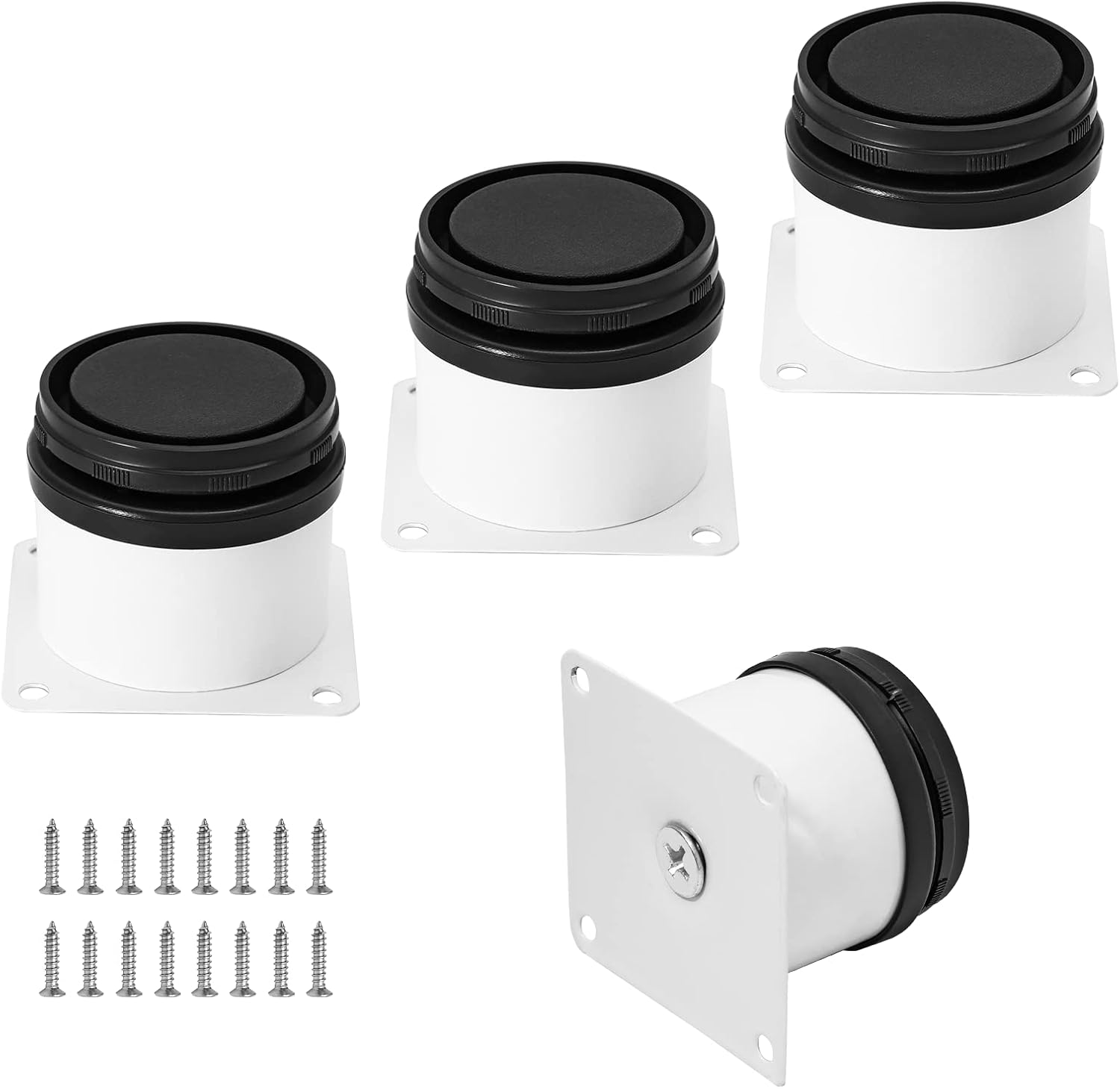 Set of 4 Adjustable Stainless Steel Furniture Legs 2 Inch White