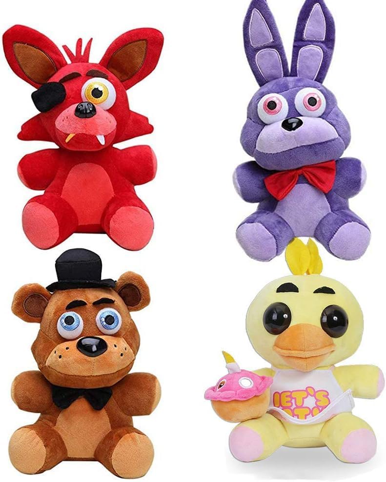 5 Nlghts Plush Collectible Figure F-A-N-F Nightmare Plush Toys for Game Fans - Party Decorations Birthday Gifts for Kids Boys Teen (4 COLOUR)