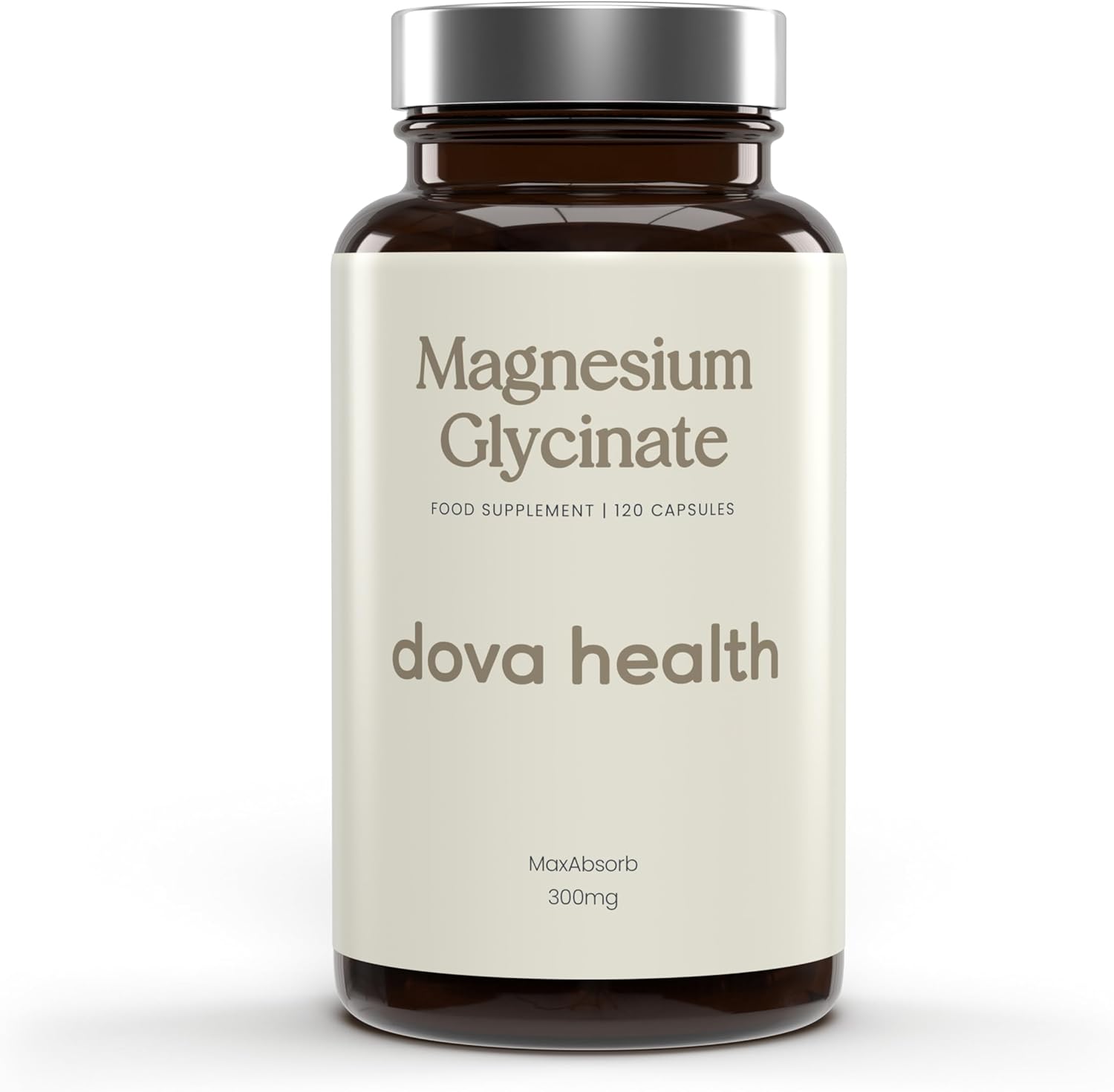 Dova Health Glycinate 300mg - High Absorption Chelated Magnesium Bisglycinate - Pure Magnesium Supplement for Sleep, Stress Relief, Muscle & Bone Support - 120 Vegan Capsules, Made in UK