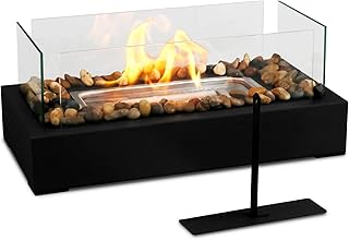 Tabletop Fire Pit - Safer Stainless Steel Small Table Fireplace with Cobblestone for Dinner Parties, Smores Maker - Indoor/Outdoor Portable Mini Table Top Firepit - Housewarming Gift