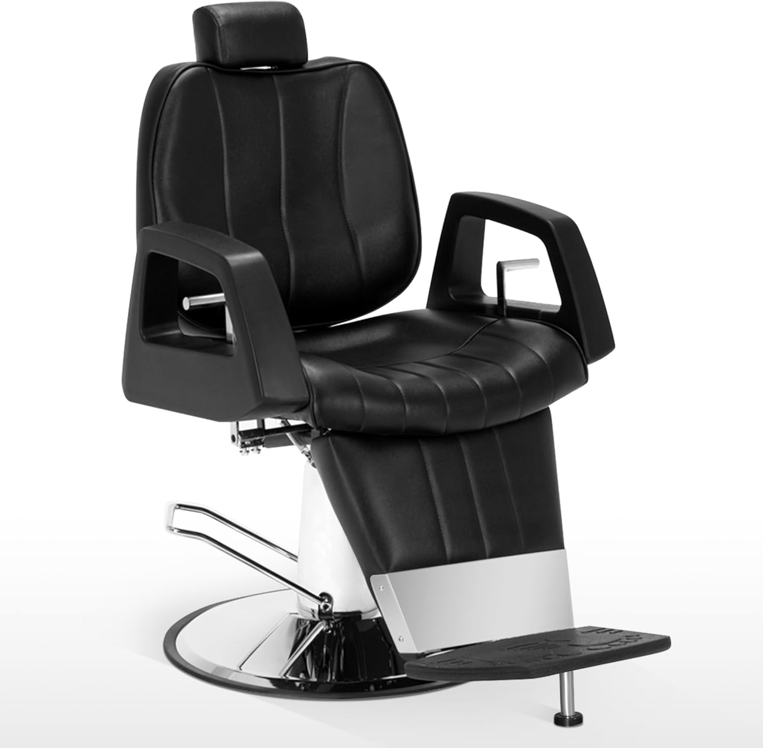 BarberPub Classic Barber Chair, Heavy Duty All Purpose Hydraulic Reclining Salon Chairs for Hair Stylist, Beauty Salon Spa Equipment 8722 (Black)