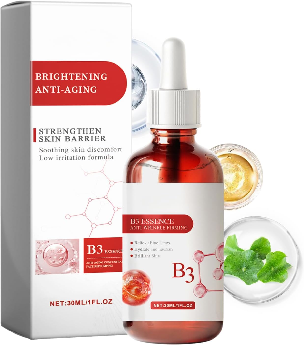 Vitamin B3 Niacinamide Serum, Brightening Anti-Aging Serum, Retinol B3 Anti Wrinkle Serum, Hydrating Serum for Dry Skin, Age Spot Remover, Strengthen Skin Barrier, Relieve Redness, Enhance Elasticity