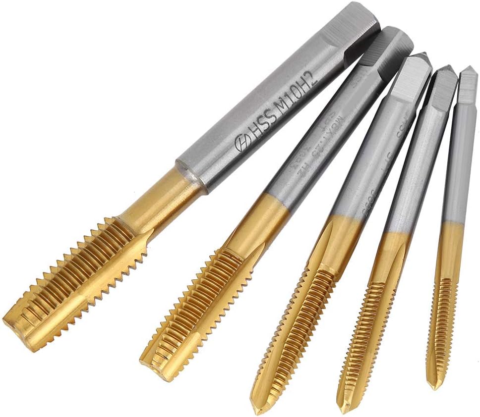 M4 Tap, Machuelos Para Hacer Roscas A Metal High Speed Steel 5Pcs Machine Tap Tip Containing Cobalt Thread Screw Hand Tools M4‑M10