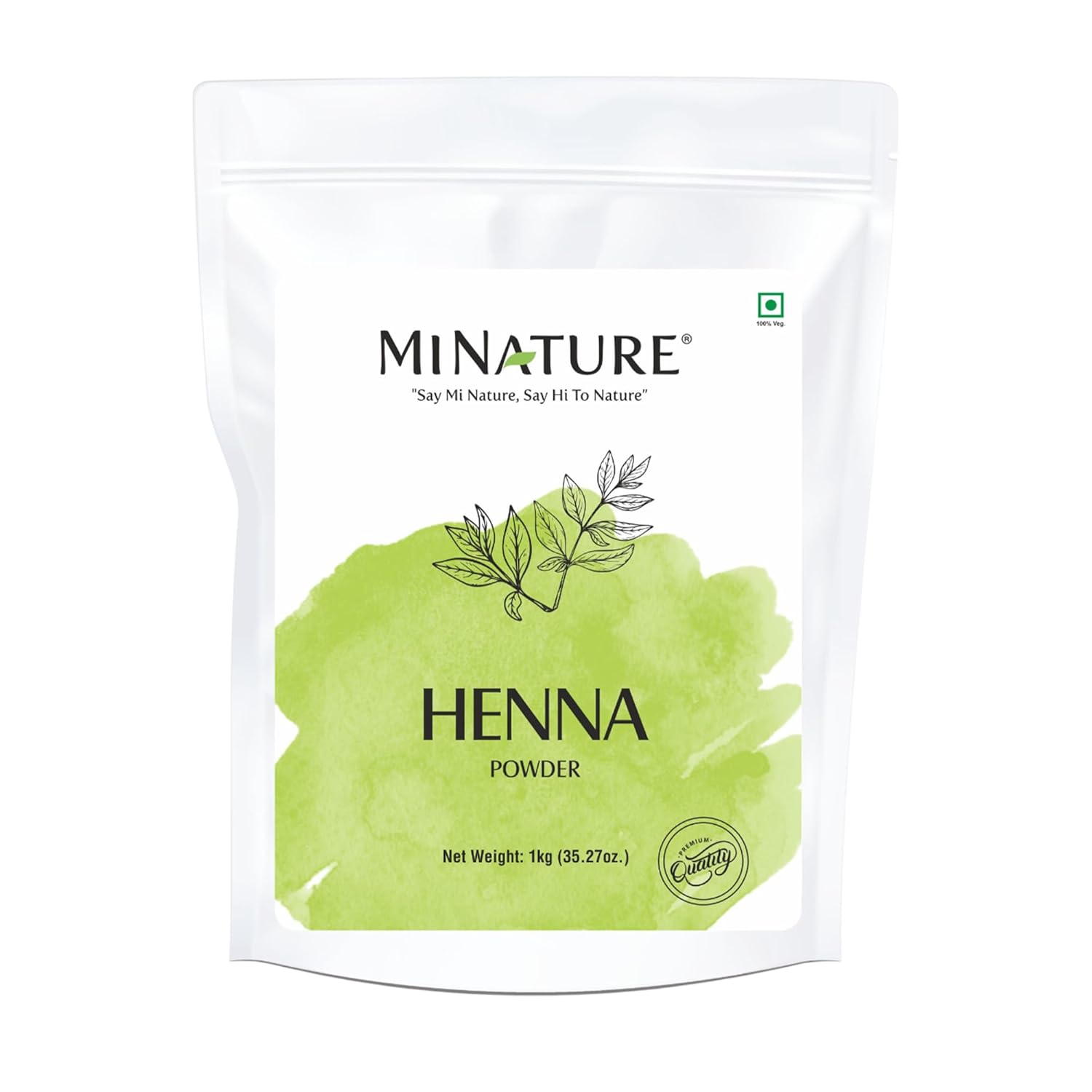 Mi Nature Pure Henna Powder (Lawsonia Inermis) 1Kg - Natural Plant-Based Hair Coloring & Conditioning Treatment - Herbal Hair Care Formula - No Added Preservatives