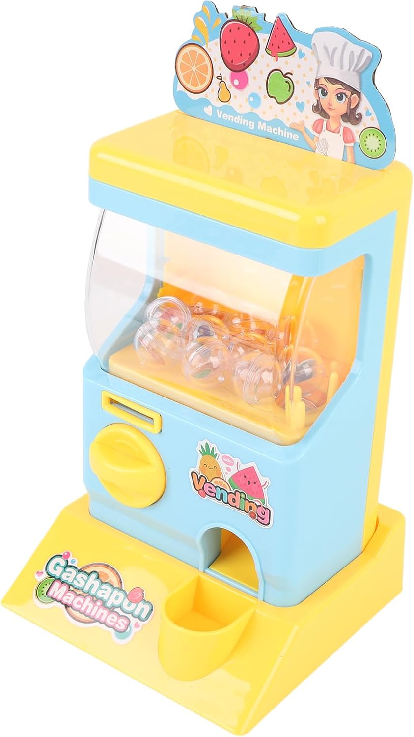 Miniature Capsule Machine Capsule Vending Machine Toy Children Desktop Educational Toy for Boys and Girls (Blue)