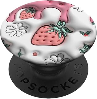 Jummy Strawberry Dessert Dripping Design PopSockets Standard PopGrip