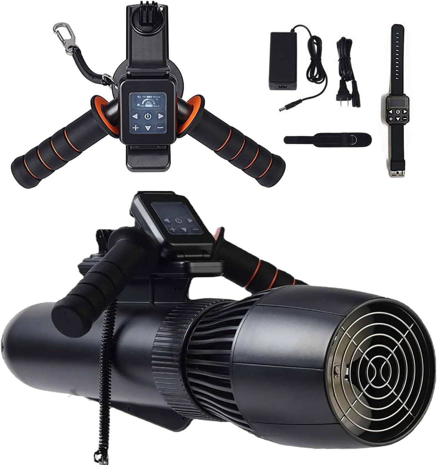 ERSDM Underwater Scooters,130minsBrushless Underwater Thruster Set,10Km/h Electric Underwater Sea Scooter,Diving Scooter for Kayaks/Inflatable Boats/Paddle Boards (4000 mAh+handle)