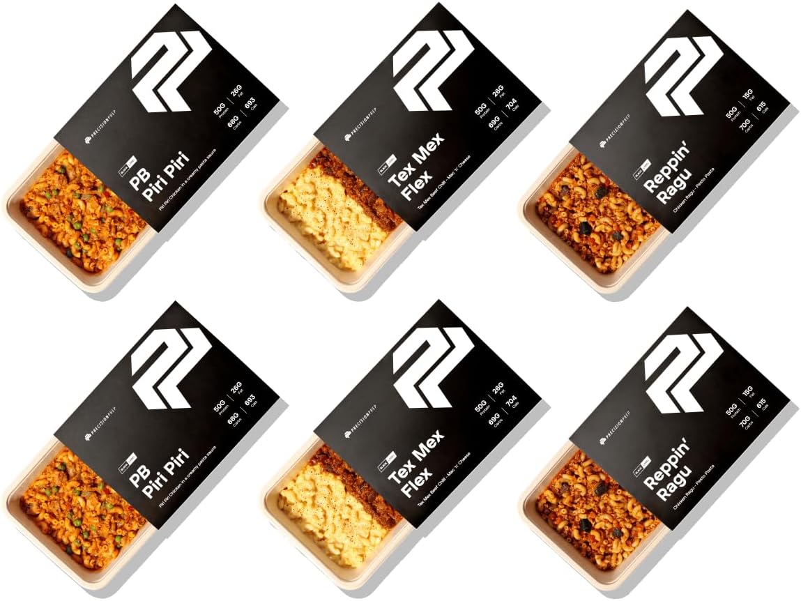 Precision Prep High Protein Ready Meal Bundle | 50g Protein per Meal | 6 Meals in total | Perfect for Bulking & Muscle Growth | Collagen Protein & High Fibre | Delivered Chilled |