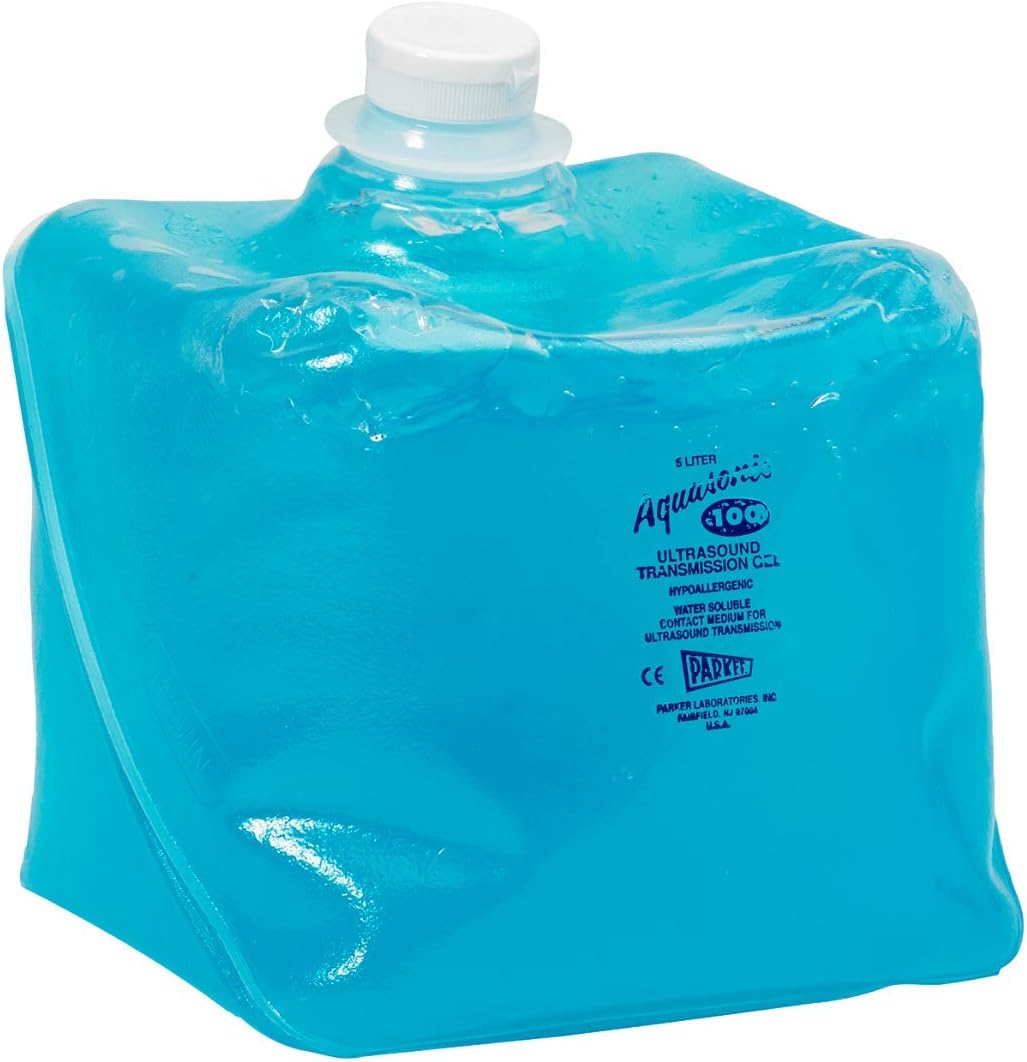 Parker Aqua Sonic 100 Ultrasound Gel, Ultrasonic Transmission Gel, Water Soluble Hypoallergenic Bacteriostatic, Non-Sensitising Gel for Therapeutic Medical Ultrasound and Beauty Application,5L
