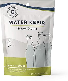 Cultures for Health Water Kefir Grains | DIY Fermented Probiotic Drink Powder for Stronger Gut Health | Heirloom Starter Makes Limitless Supply | Non-GMO Dairy Free Vegan Sparkling Water with Enzymes