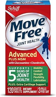 Move Free Advanced Plus MSM, 120 tablets - Joint Health Supplement with Glucosamine and Chondroitin (Pack of 4)