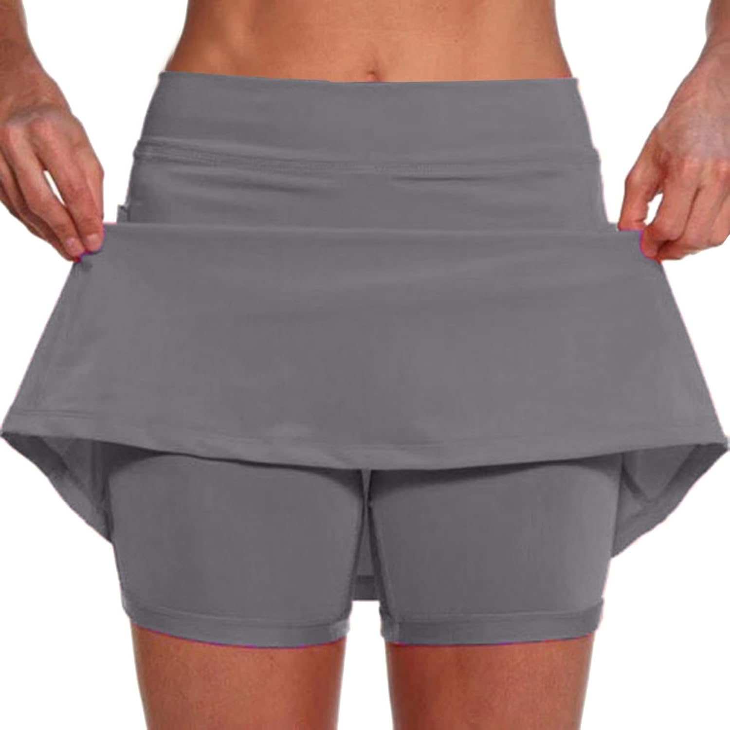 Feelcrag Athletic Skorts Women's Activewear Skirts Women's High Waisted Lightweight Athletic Skirt with Pockets Girls' Skirts Women's Tennis Skorts Summer Drawstring Cotton Elastic Waist Solid Color