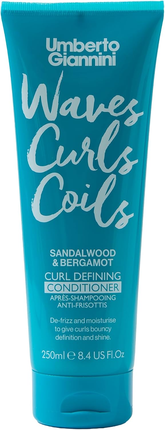Umberto Giannini Men Waves, Curls & Coils Curl Defining Conditioner 250ml with Vitamin B5 for Soft, Bouncy, Waves, Curls & Coils, Hydrating Formula for All Curl Types. Fresh Clean Scent
