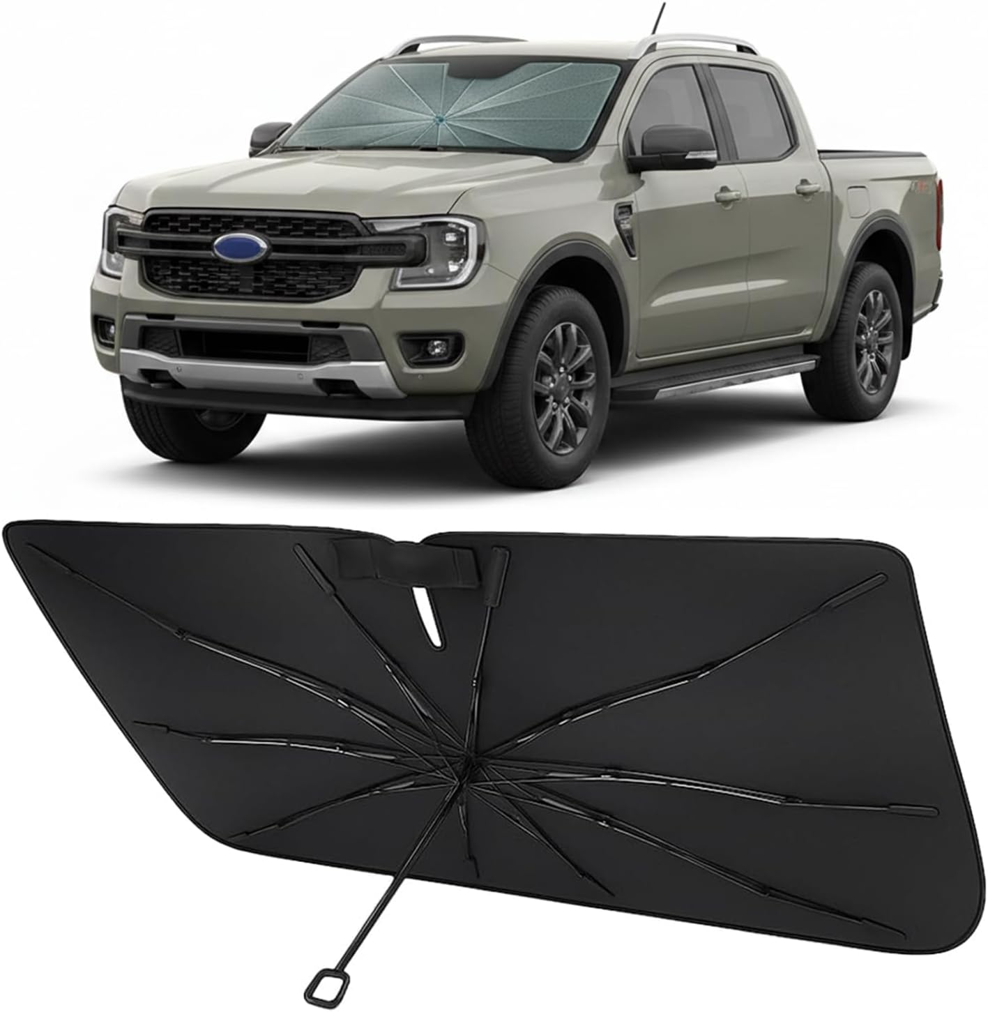 Custom Fit Windshield Sun Shade Umbrella for 2019-2026 Ford Ranger