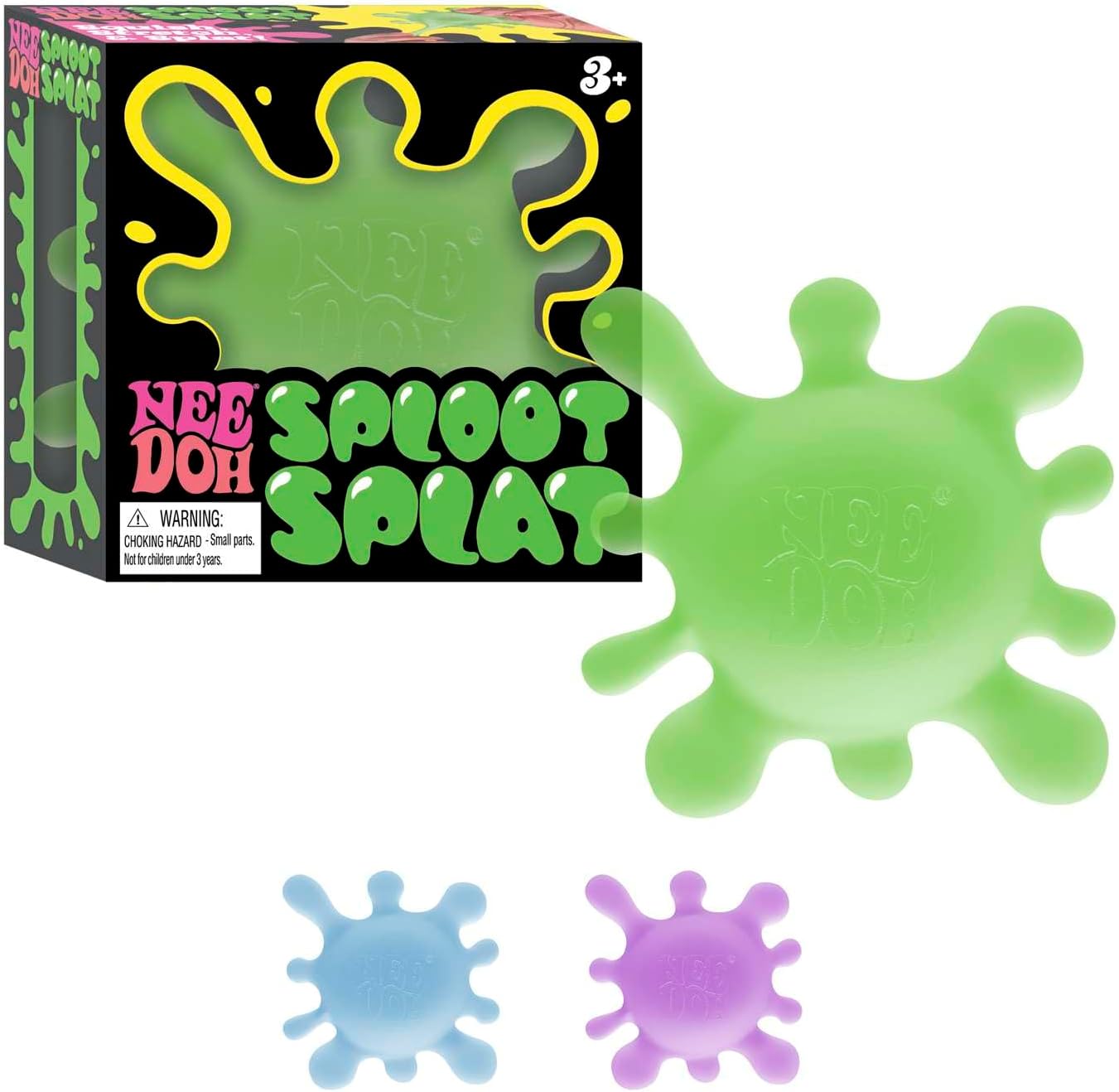 NeeDoh Sploot Splat - Squishy Fidget Toy For Kids, Nee Doh Stress Balls, Sensory Fidgets, Squidgy Toys For Anxiety Relief, Safe & Non-Toxic, Age 3 Year Olds +