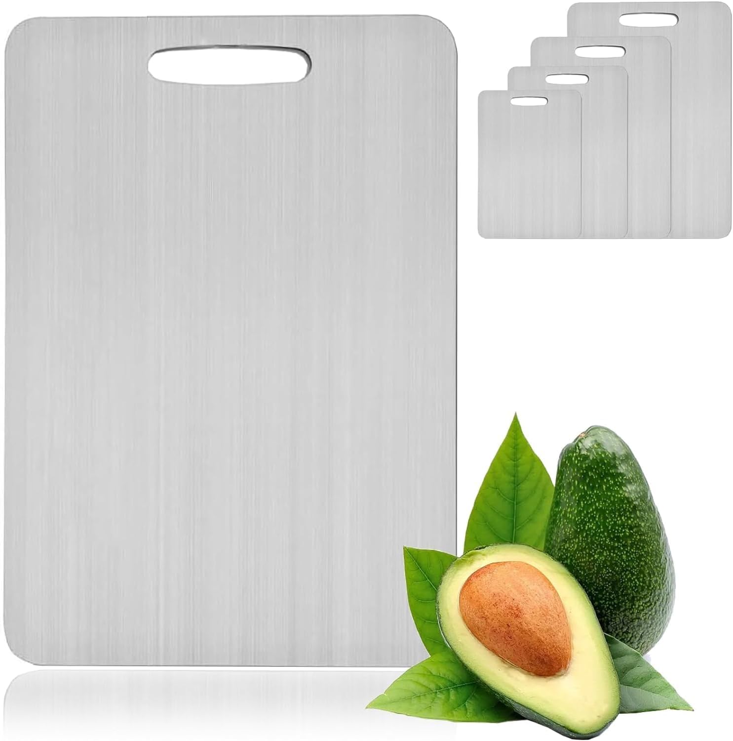 Titanium Cutting Boards,100% Pure Titanium Cutting Boards for Kitchen, Cutting Edge Hygiene & Durability, Double Sided grade Titanium Cutting Mat from Japan (11 x 15.35in), XXX-Large, Silver