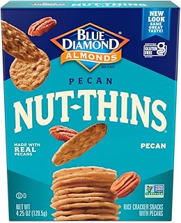 Blue Diamond Almonds, Pecan Thins Gluten Free Cracker Crisps perfect for Snacking, 4.25 oz