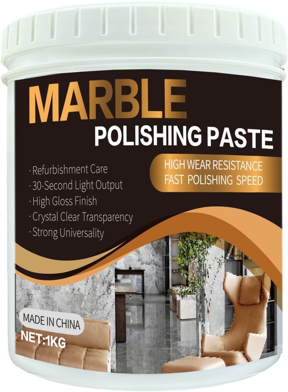 Marble Polishing Paste, Professional Marble Cleaner & Quartz Polish, Stone Sealer & Protector for Countertops, Floors, and Walls – Marble Polishing Compound Kit, 2.2LB (1 Piece)