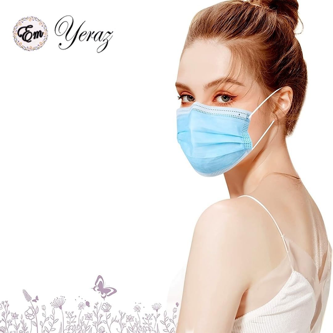 100 PCS 3 Ply Blue Disposable Face Mask Filter Protection Face Masks.