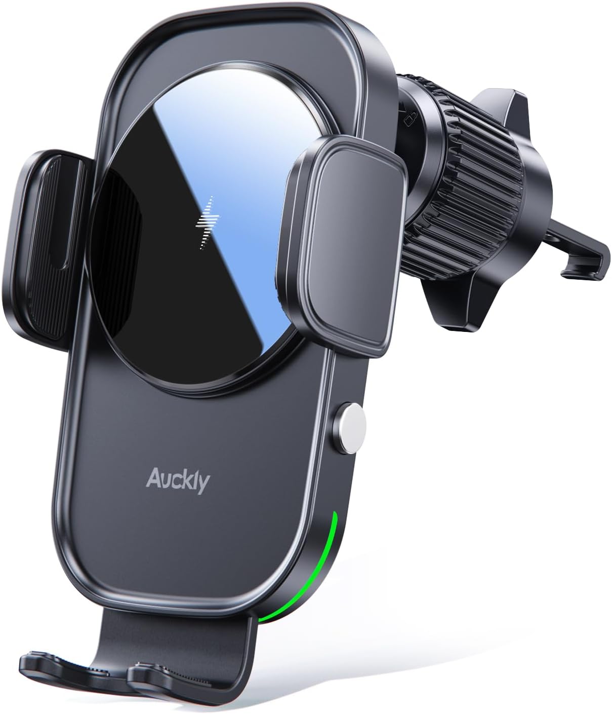 Auckly Qi 15W Car Phone Holder Wireless Charger, [270 ° Automatic Clamping], Wireless Car Charger Mount, Air Vent, for iPhone 11 12 13 14 15 16 Series & Samsung, Electromagnetic Induction, Black