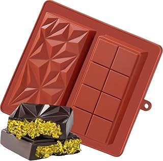 Chocolate Bar Mold Deep Dubai 1 Inch Pistachio Chocolate Bar Silicone Thick Mold for Stuffed Bar, Large Candy Bar Mold for Filling