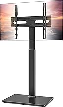 Universal Floor TV Stand with Mount 70 Degree Swivel 9 Level Height Adjustable and Space Saving Design for Most 27 to 65 inch LCD, LED OLED TVs, Perfect for Corner & Bedroom AX1006TB