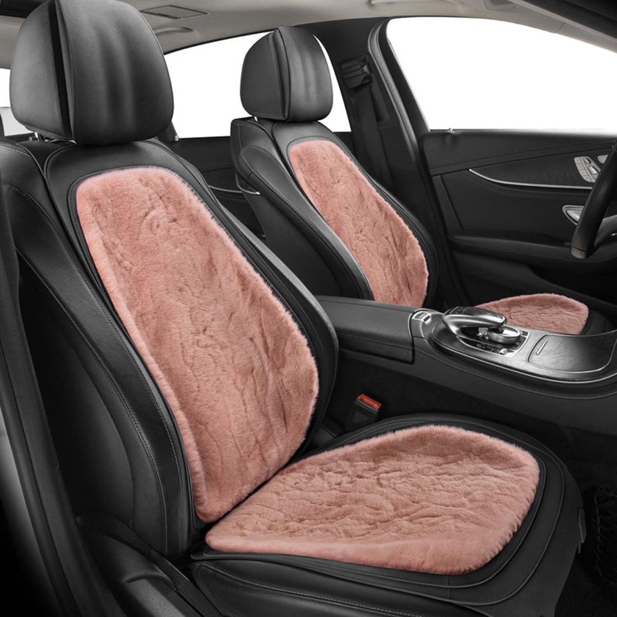 WwwBaoF8 Car Seat Cover Sets for VW EOS 2-door 2006–2015,Mink cashmere Front Rear Seat Cushion Protectors Waterproof Interior Accessories,D-Pink