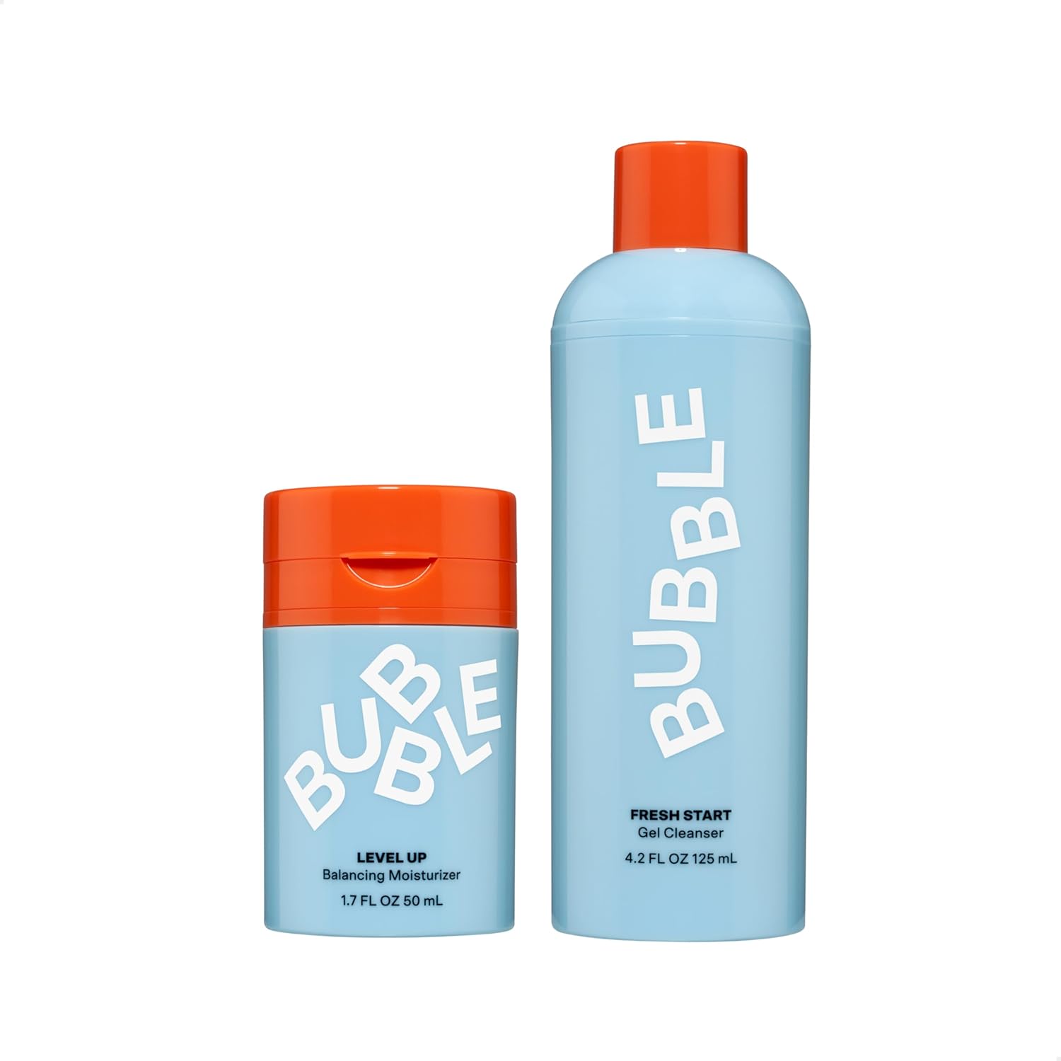 Bubble Skincare Fresh Start Exfoliating Gel Cleanser (125ml) + Level Up Balancing & Hydrating Face Moisturizer (50ml)