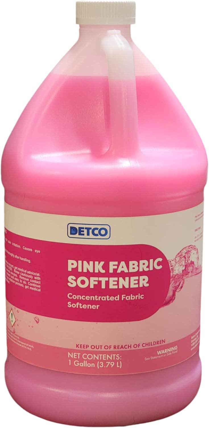 Pink Fabric Softener Concentrate - Odor Removing Freshener,Safely Clean 256 Loads Per Gallon, 1/2 Ounce Per Load, Heavy Duty Concentrated Commercial Formula, 1 Liquid Gallon Bottle, Pack of 1