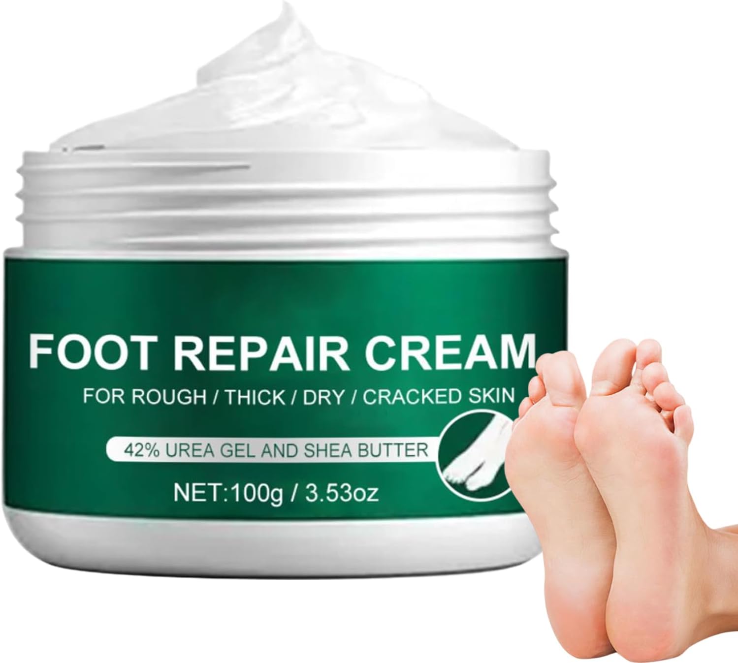 Repair Cream for Cracks in the Heels, Podiatric Lotion 100 g for Foot Cracks - Anti-Callus Scrub with Hydration - Night and Postpedicure Use - for and Fissures