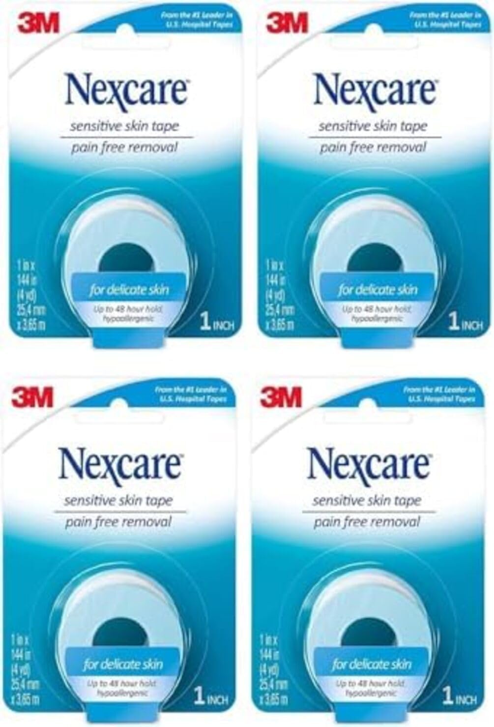 Nexcare Sensitive Skin Low Trauma Tape, 4 count