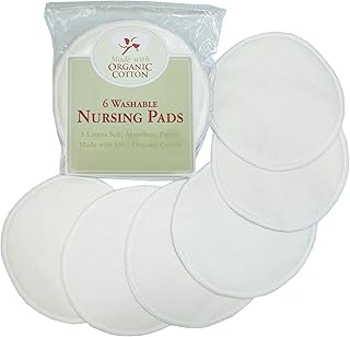 TL Care Nursing Pads Made with Organic Cotton, Natural Color, 6 Count